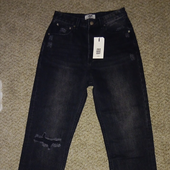 ZGY Denim - Women's Dark Gray Straight Leg Jeans